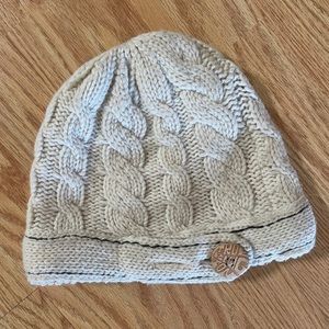 True Religion Ivory Cream Wool Knit Beanie Hat